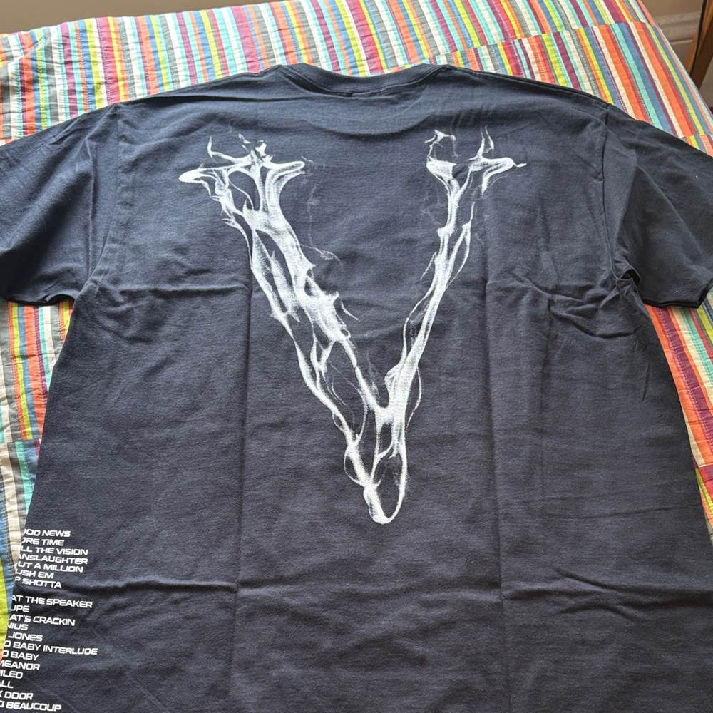 Vlone  Popsmoke, faith T-shirt XLBlack Graphic V-Logo T-Shirt New